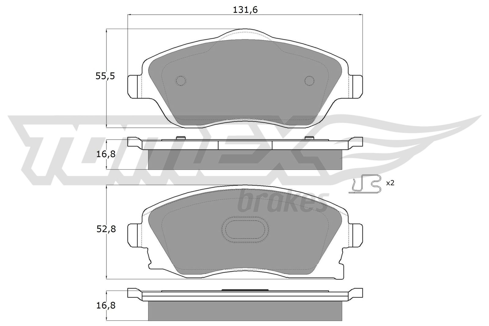Sada brzdových platničiek kotúčovej brzdy TOMEX Brakes